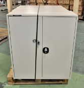 3x Metal Office Cabinets - L900 x D420 x H1000mm