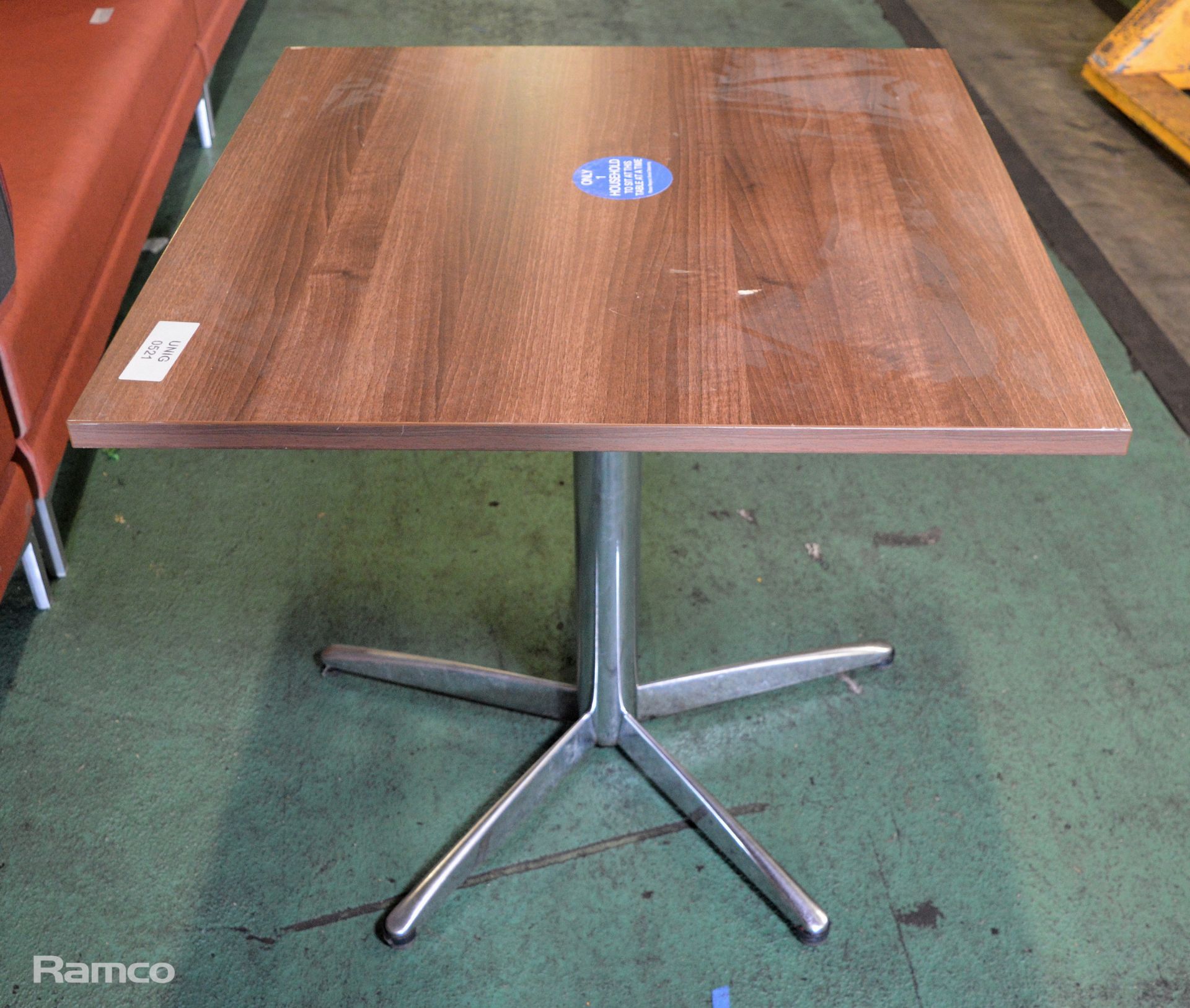 2x Short Square bar/cafe tables - 800mm W x 800mm D x 740mm H - Image 2 of 2