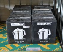 6x SteelMart Stainless Steel Teapots 1500ml