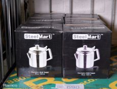 6x SteelMart Stainless Steel Teapots 1500ml