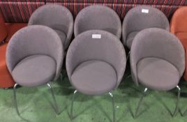 6x Grey upholstered chairs