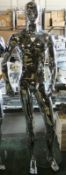 Male Full Body Mannequin on stand - Chrome Effect