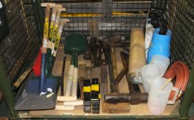 Various Hand Tools - Shovels & Sprayer, Sledge Hammer