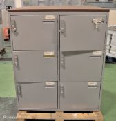 2x 6 Locker Units - L1050 x D475 x H1185mm - combination unknown