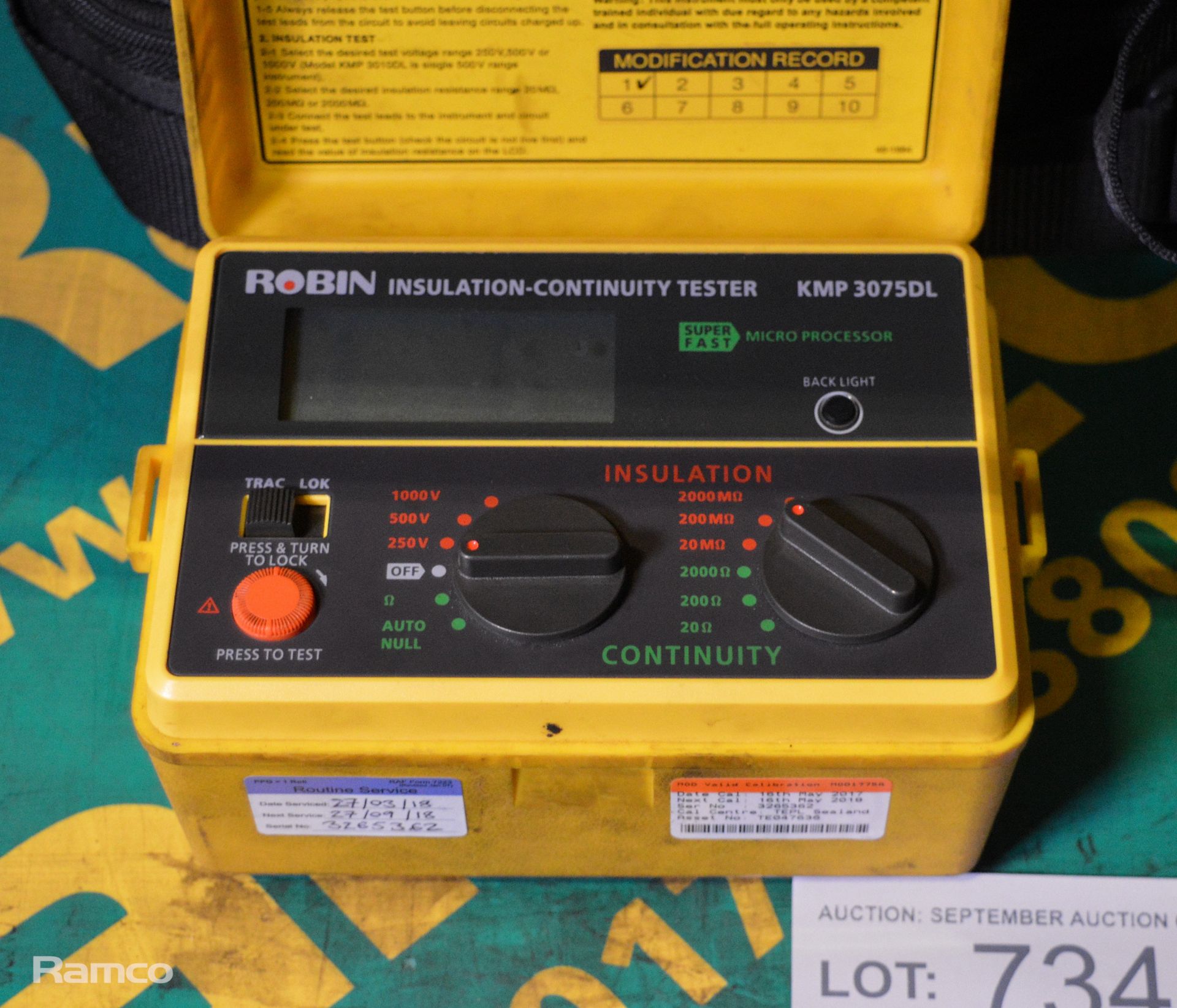2x Robin KMP 3075DL Digital Insulation Continuity Testers - Image 2 of 2