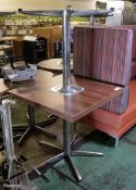 2x Short Square bar/cafe tables - 800mm W x 800mm D x 740mm H