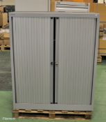 Bisley Tambour Metal filing cabinet - W1000 x D430 x H1190mm, Silverline 4 Drawer Metal Fi