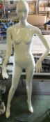 Female Full Body Mannequin on stand - White Gloss Effect