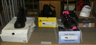 4x pairs of work foot wear - 1x Portwest,1x Lady Terrain, 1x Amblers, 1x Unknown - see pic