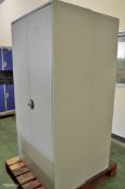 2x 3 Tier 2 Door Metal Filing Cabinets - W900 x D420 x H1570mm