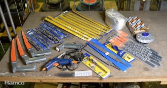 Various Tool Accessories - Drill Bits, Solder gun, Bahco Sandflex Compass Saws