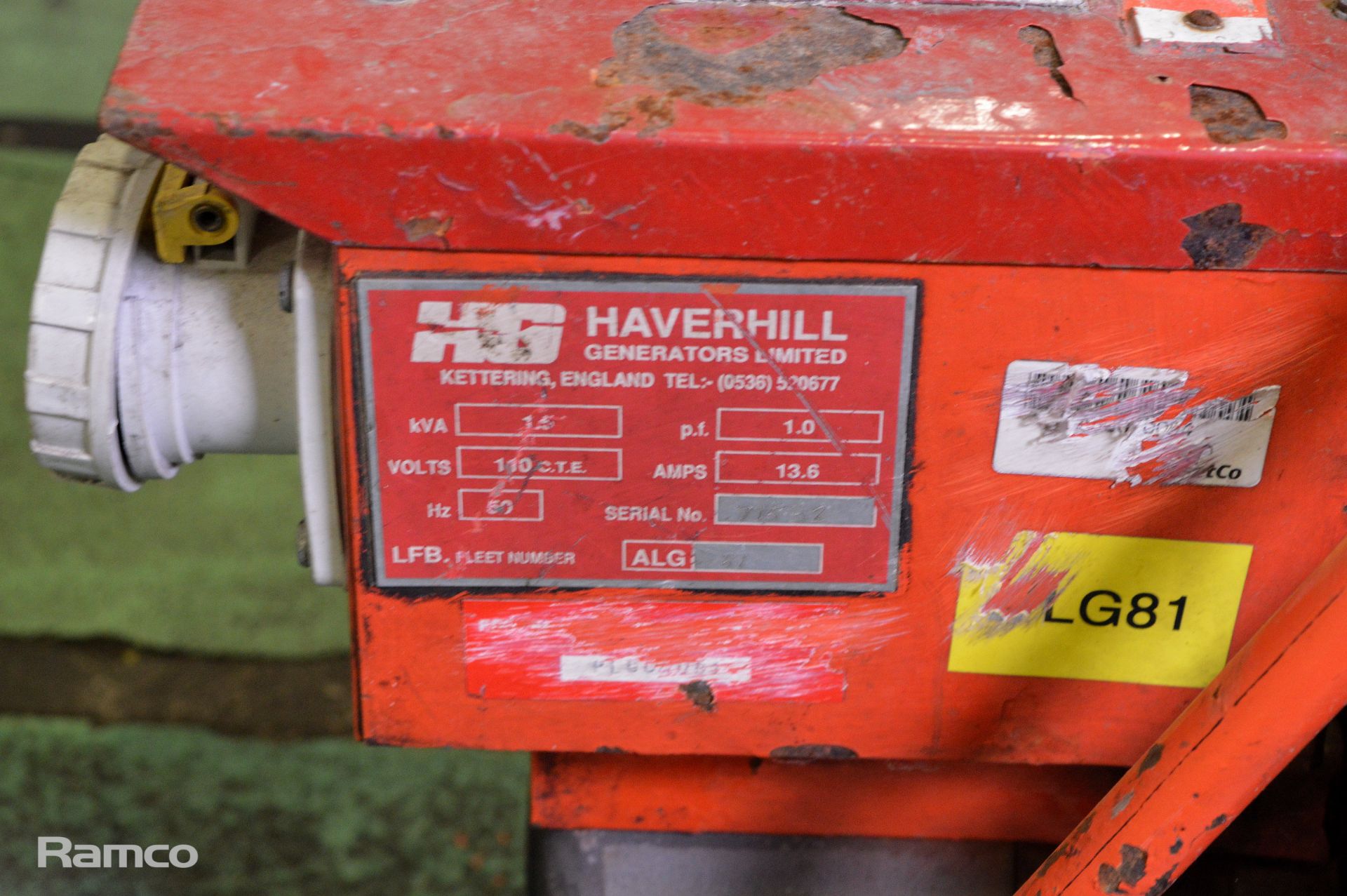 Haverhill 1.5kW - 110V - 13.6A - 50hz portable generator - Bild 2 aus 5