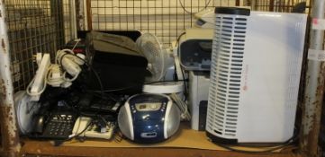 Office Equipment - Printer, Monitor, Shredder, Phones, Clocks, CD Players, Heater