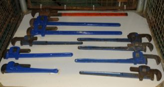 Various Sized Stilton Wrenches