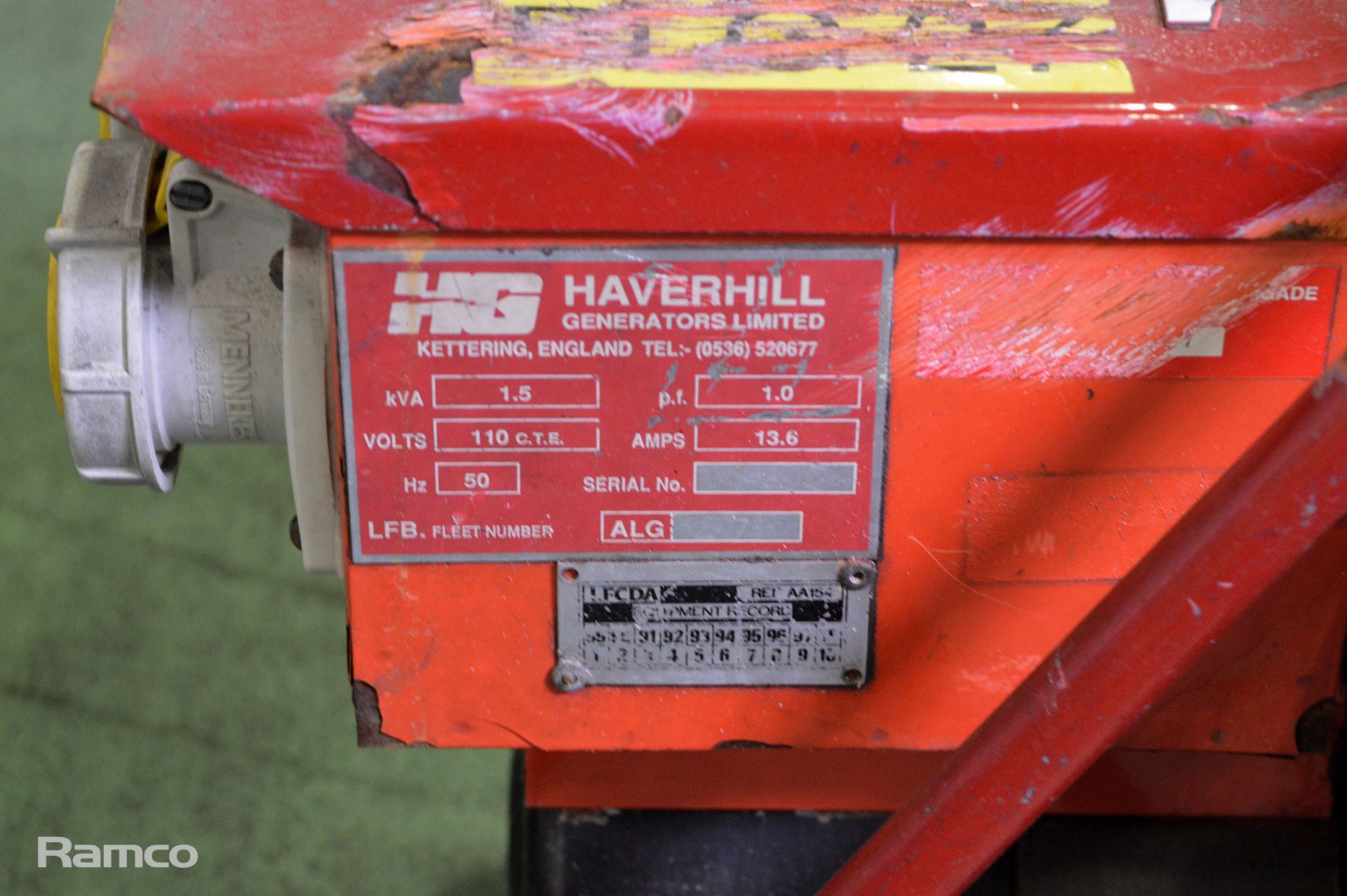 Haverhill 1.5kW - 110V - 13.6A - 50hz portable generator - Image 2 of 5