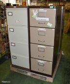 4x Filing Cabinets 4 Drawer L 470mm x W 620 x H 1320mm - various makes