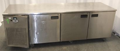Foster 3 door counter fridge (left hand panel loose) - L 2480mm x D 800mm x H 860mm
