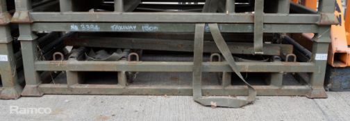 Ex-MOD 6' x 3' Stillages with c/w straps, posts and top