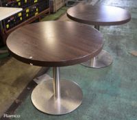 2x Circular Tables - Wood Effect - Diameter 900 x H750mm