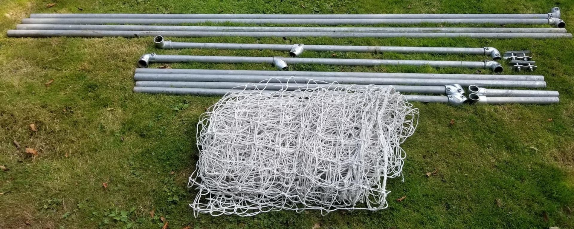 Full size heavy weight football goal 24ft x 8ft with professional net - Image 6 of 8