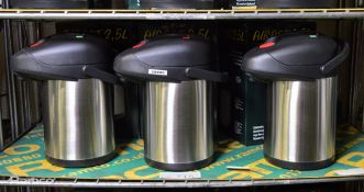 3x Stainless Steel Airpots 2.5L