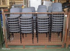 55x Hall Chairs (Metal Legs and Plastic Seat - Seat Dimensions - L390 x D320 x H340mm)