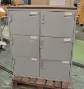 2x 6 Locker Units - L1050 x D475 x H1185mm - combination unknown