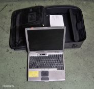 Dell Latitude D600 Laptop Computer in carry case (damaged hinge on laptop)