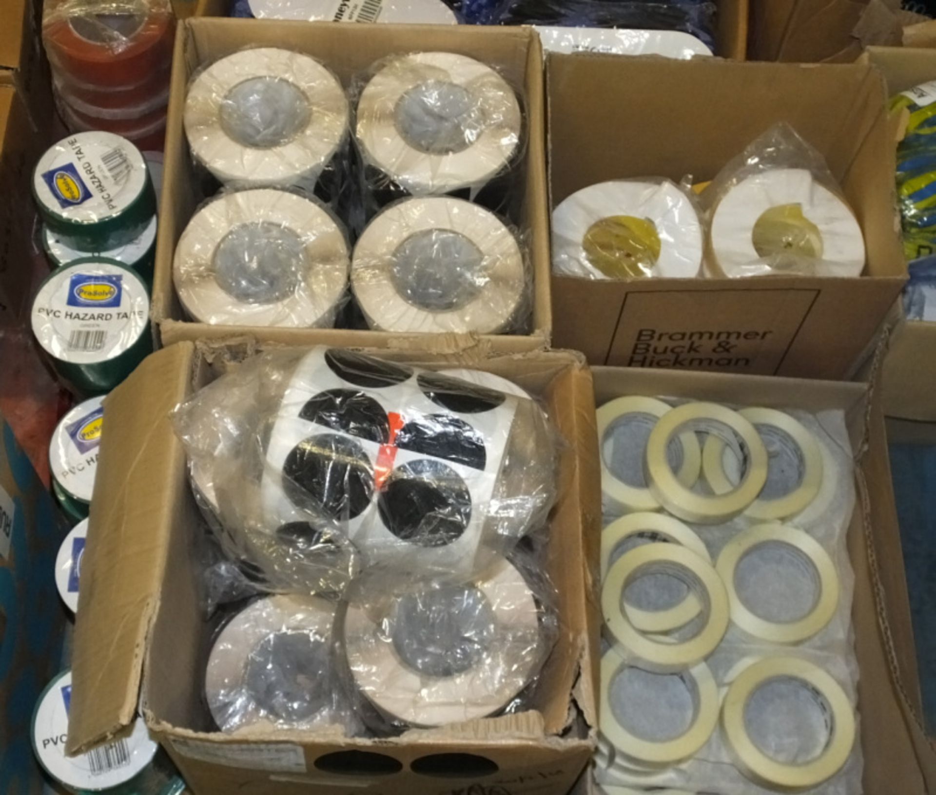 Various reels of tape - 3M, Scapa, black round stickers, workwear gloves - Honeywell, Port - Image 4 of 4