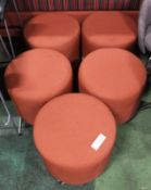 5x Orange wheeled footstools