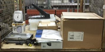 Various Office Equipment - Stationary, Small Canon Printer, Scales