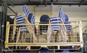 25x Metal Frame Dining Chairs - Grey/Sapphire Blue