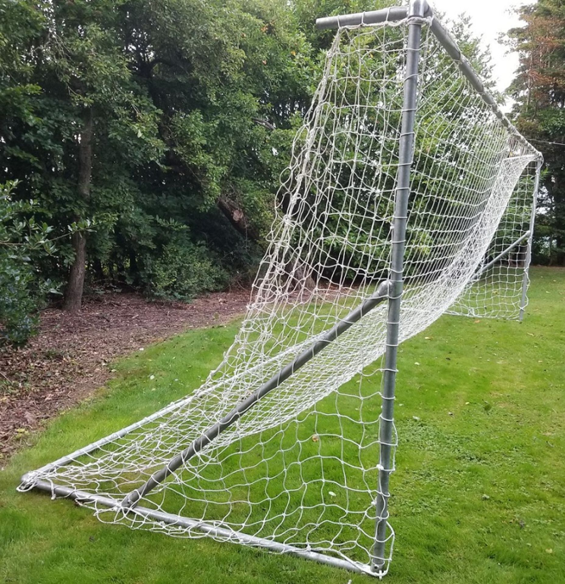 Full size heavy weight football goal 24ft x 8ft with professional net - Image 3 of 8