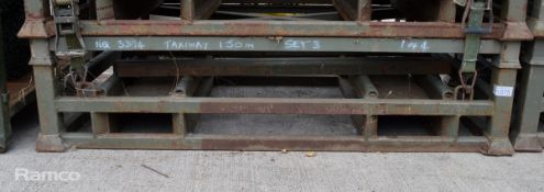 Ex-MOD 6' x 3' Stillages with c/w straps, posts and top