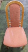 6x Dining Chairs with Pink Fabric Upholstery