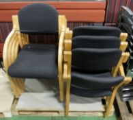 8x Wooden Upholstered Chairs