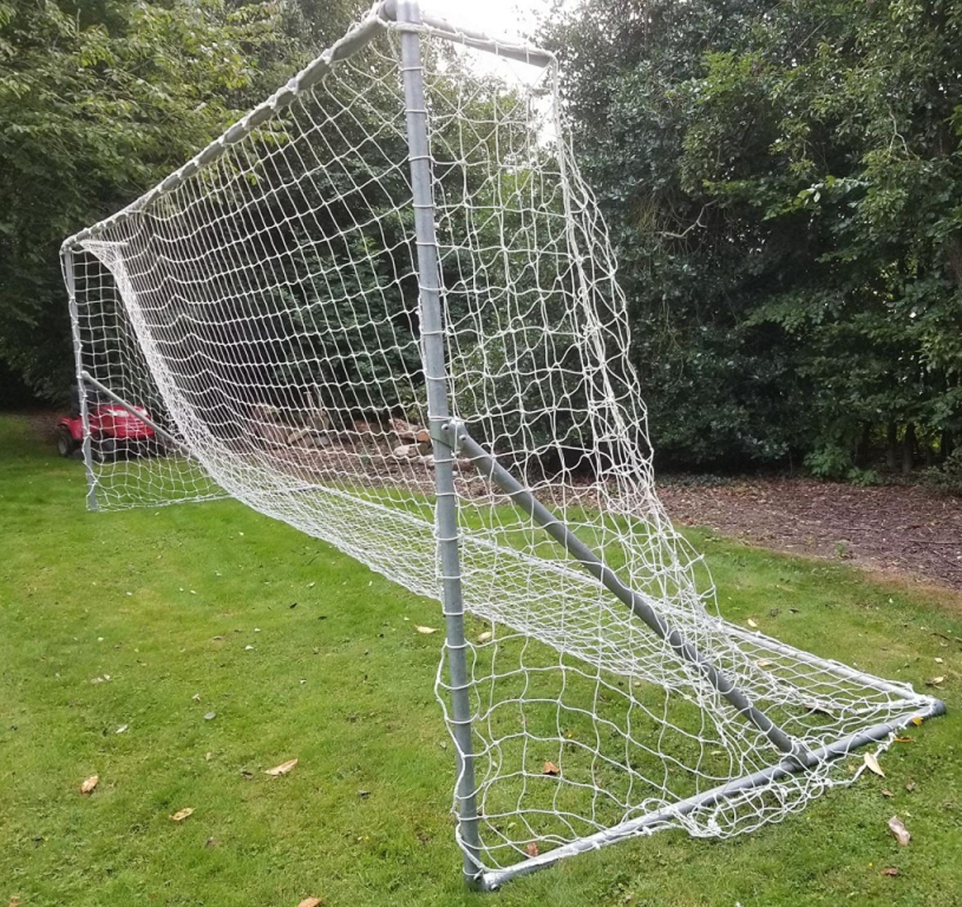 Full size heavy weight football goal 24ft x 8ft with professional net - Image 4 of 8