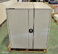 3x Metal Office Cabinets - L900 x D420 x H1000mm