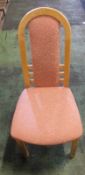 6x Dining Chairs with Pink Fabric Upholstery