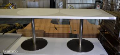 White Marble Effect Table - W2100 x D800 x H770mm