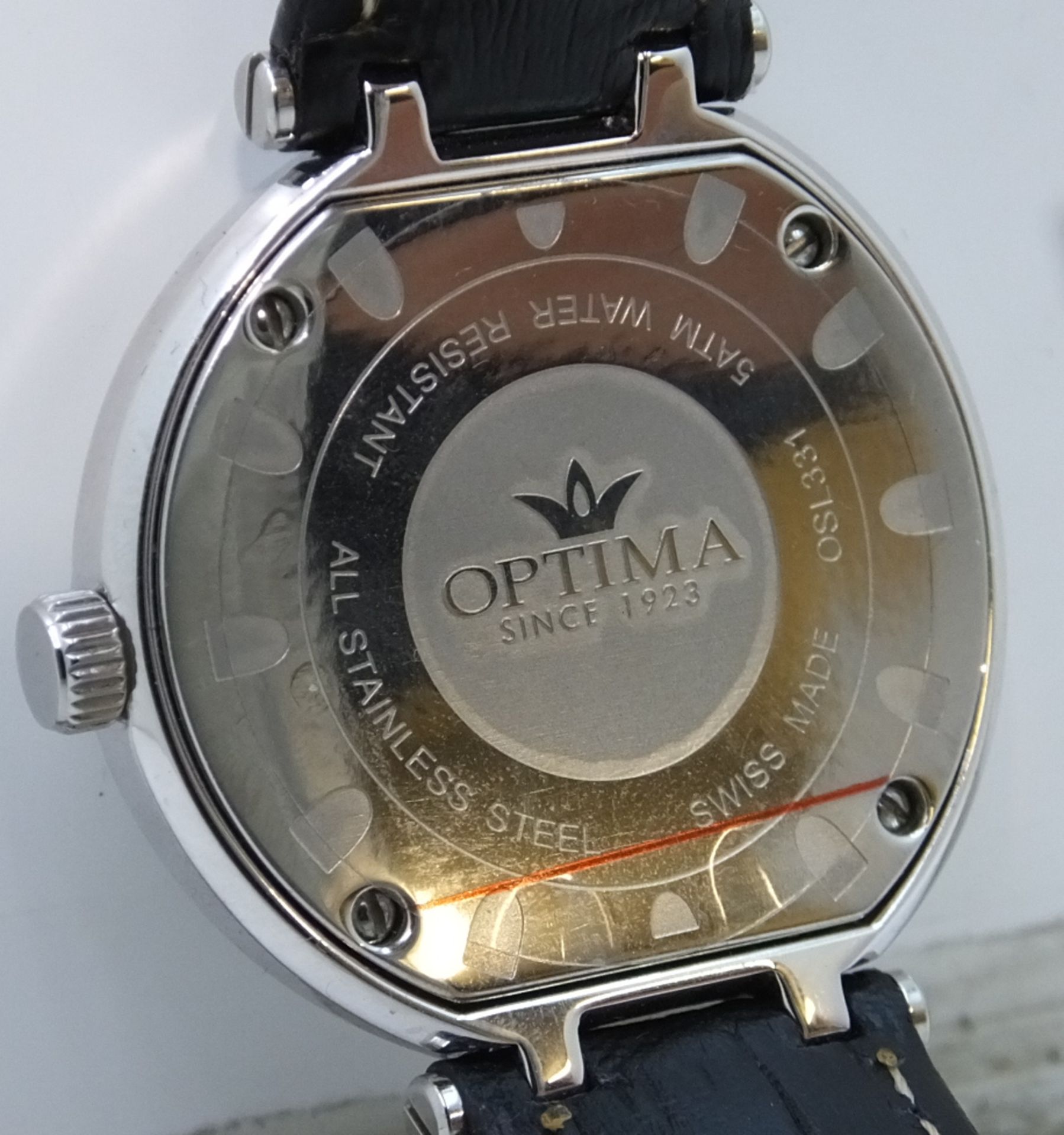 Optima OSL331 Ladies Stainless Steel Watch with Leather Strap - Image 4 of 4