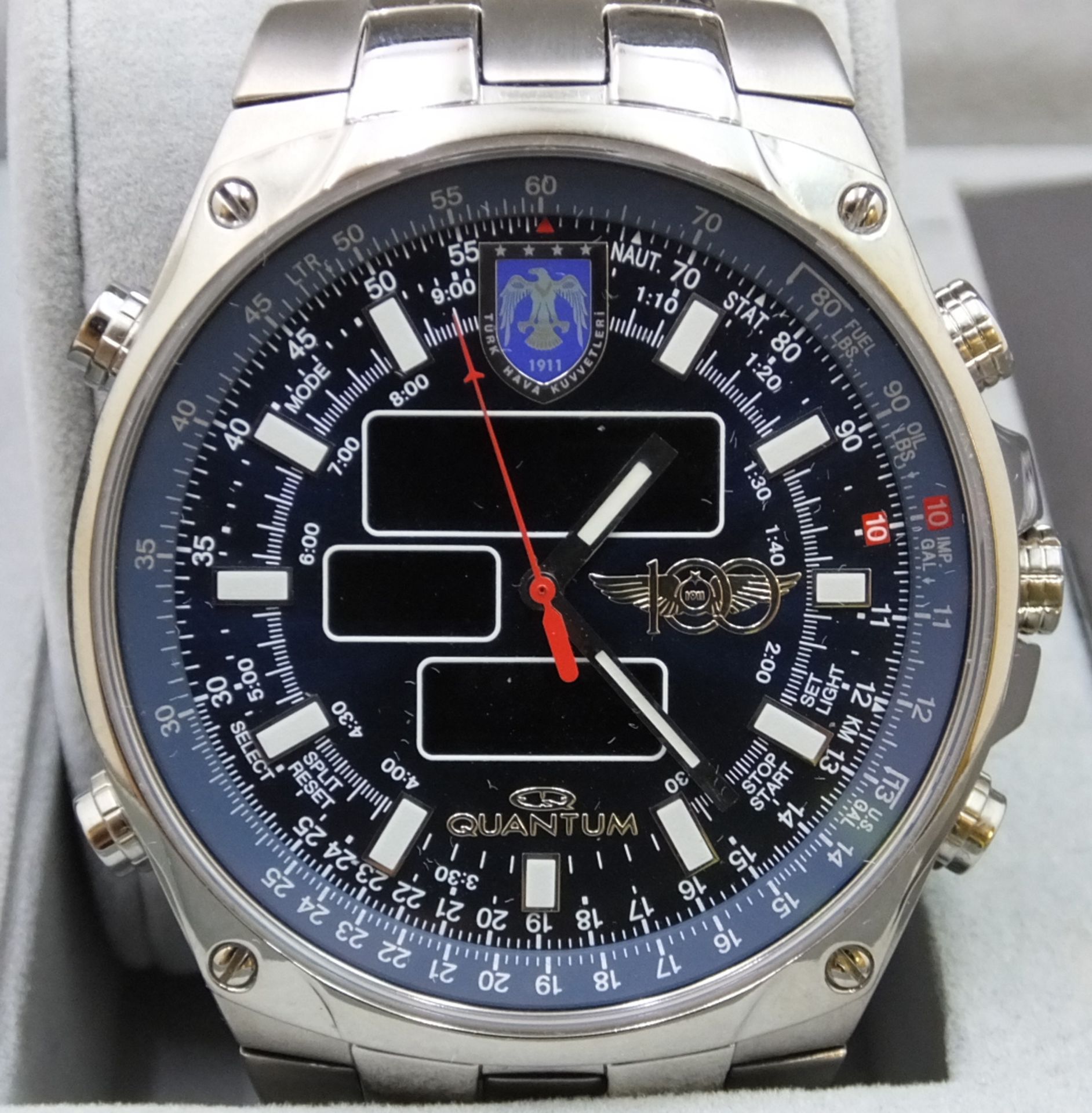 Quantum TAF1911C Mens Turkish Air Force Titanium Water Resistant (20ATM) Wrist Watch