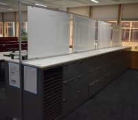 60 x personnel storage lockers to include central notice board frame, L 5500mm x W 950mm x