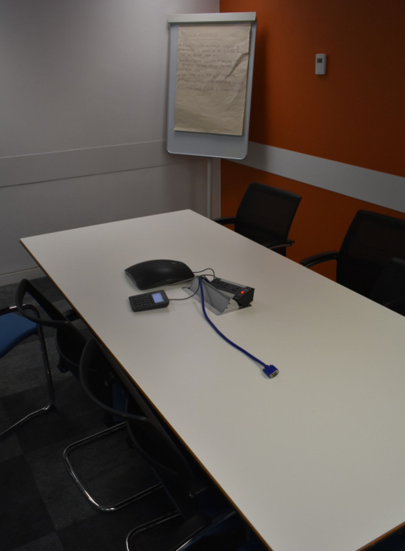 Meeting room contents, 1 x table L 2400mm x W 1050mm x H 750mm, 8 x conference chairs, A- - Image 2 of 2