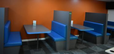 Padded booth seating area, L 1520mm x H 1570mm, buyer to dismantle and remove