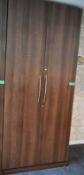 Large wooden two door cupboard, L 660mm x W 1000mm x H 2400mm, bring necessary tools to di