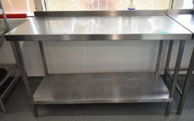 Stainless steel prep table, L 1400mm x W 660mm x H 920mm