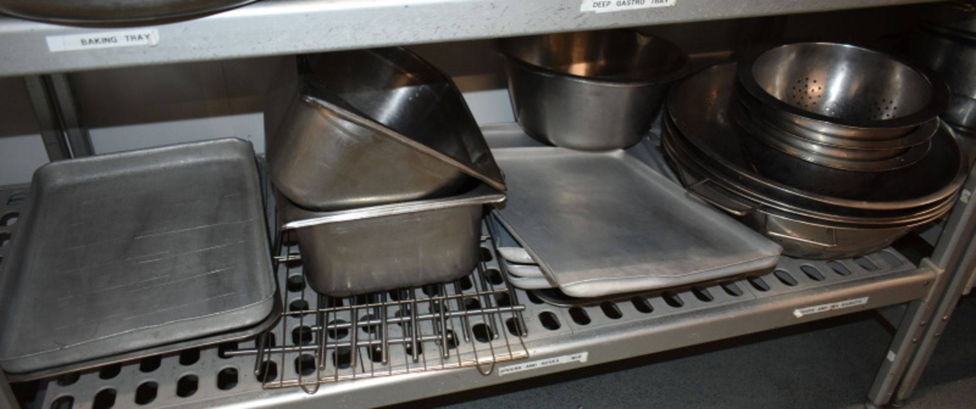 Four tier kitchen storage rack with contents, contents to include- Various stainless steel - Image 4 of 4