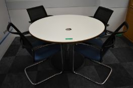 Meeting table, W 1200mm x H 750mm, accompanied by 4 chairs