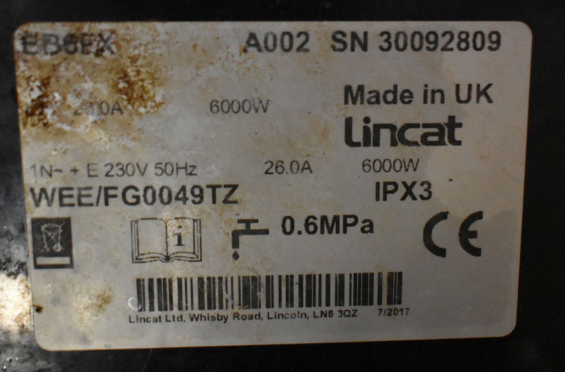 Lincat filter flow automatic water boiler, model EB6FX - Image 4 of 4